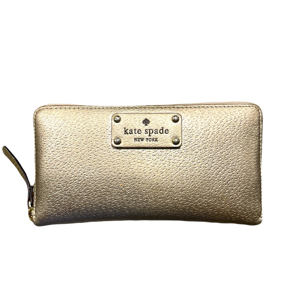 Kate Spade Large Pebbled Leather Rose Gold Wallet